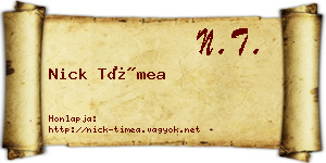 Nick Tímea névjegykártya