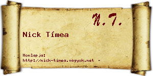 Nick Tímea névjegykártya